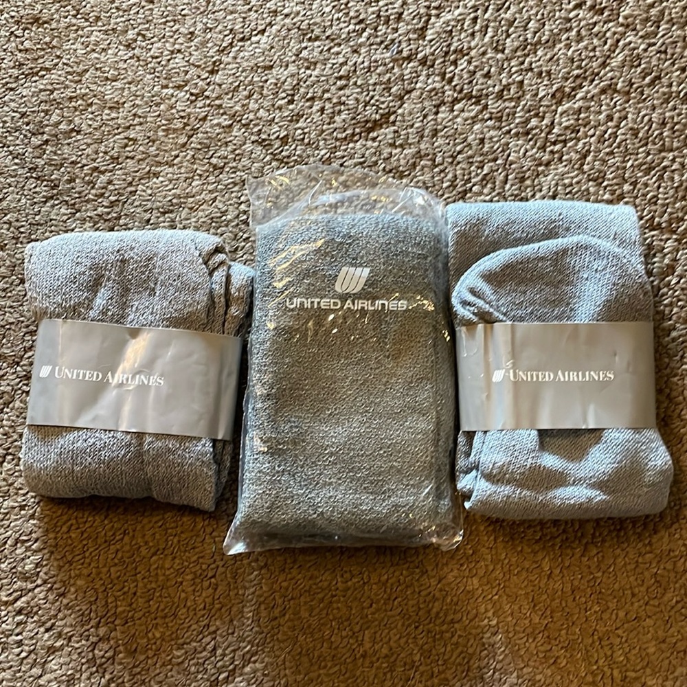 3 Vintage pair of socks from United Airlines